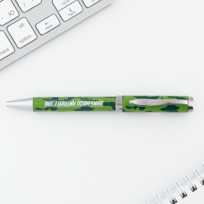 Ручка металл &laquo;Настоящий мужчина&raquo;, синяя паста 1.0 мм