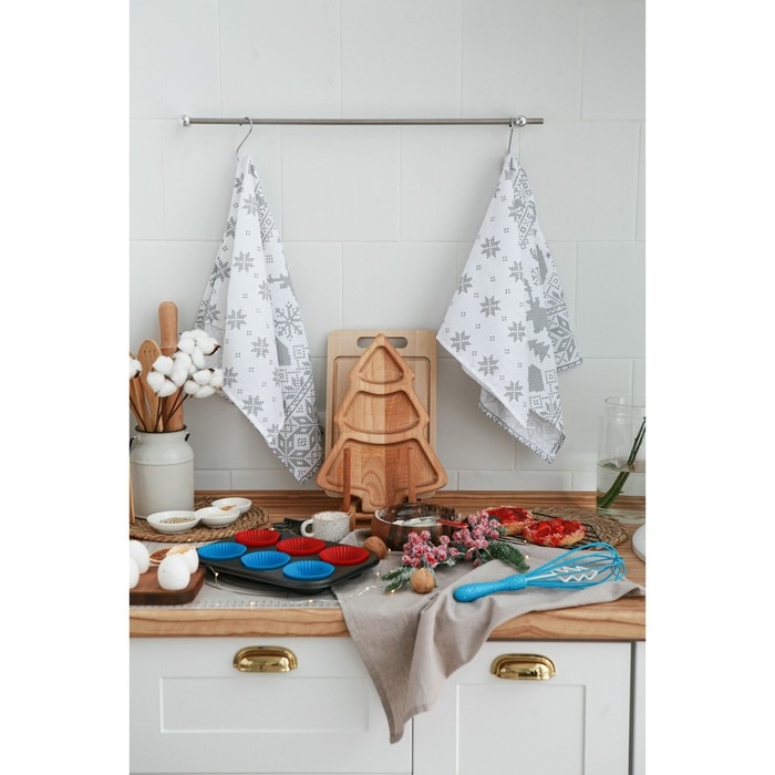 Полотенце "Доляна" Сканди стиль 40х70 см, 100% хлопок, 164 г/м2