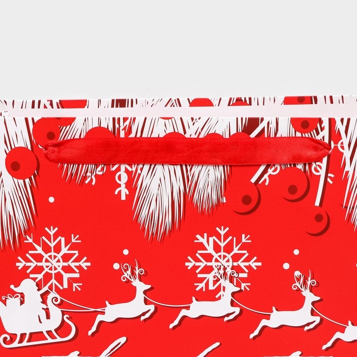 Новый год. Пакет подарочный, ламинированный, "Олени",31 х 40 х 11,5 см.