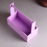 Кашпо деревянное "Эллада большая, сетка", с ручкой  25&times;12,5&times;10(25) см Сиреневый