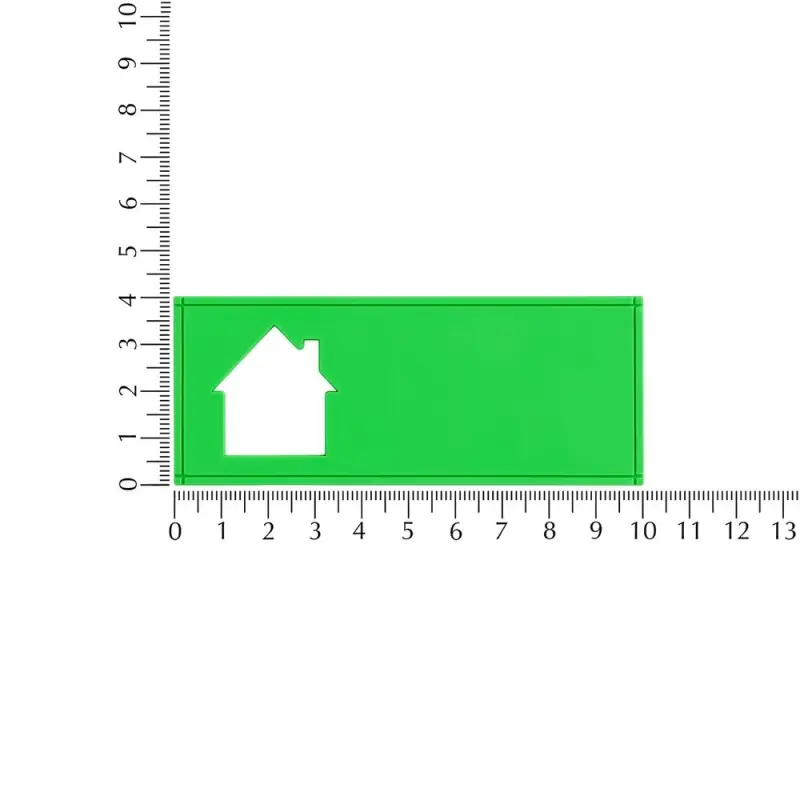 Лейбл из ПВХ с вырубкой &laquo;Дом&raquo;, зеленый неон