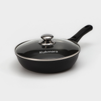 Сковорода &laquo;Традиция&raquo;, d=24 см, стеклянная крышка, съёмная ручка, антипригарное покрытие, цвет чёрный