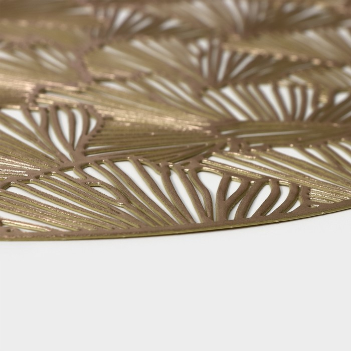 Салфетки сервировочные на стол Доляна &laquo;Веер&raquo;, d=38 см, 4 шт, цвет золотой