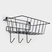 Корзина с 3-мя крючками, 37&times;20&times;19,5 см, цвет черный