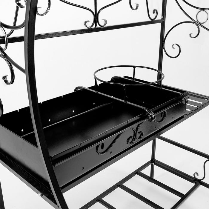 Мангал "Классика" с подставкой под казан, с крышей-навесом 120 х 210 х 40 см