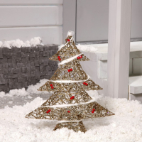 Светодиодная фигура «Ёлка с ягодами» 40 × 50 × 10 см, металл, 220 В, свечение тёплое белое Светодиодная фигура «Ёлка с ягодами» 40 × 50 × 10 см, металл, 220 В, свечение тёплое белое