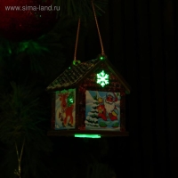 Игрушка на ёлку "Домик" мал. с подсветкой, микс, 5х6,5х5см Игрушка на ёлку "Домик" мал. с подсветкой, микс, 5х6,5х5см
