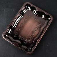 Поднос из нержавеющей стали &laquo;Дарк&raquo;, 40&times;29&times;4 см, цвет бронзовый