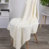 Плед Trenza, молочно-белый