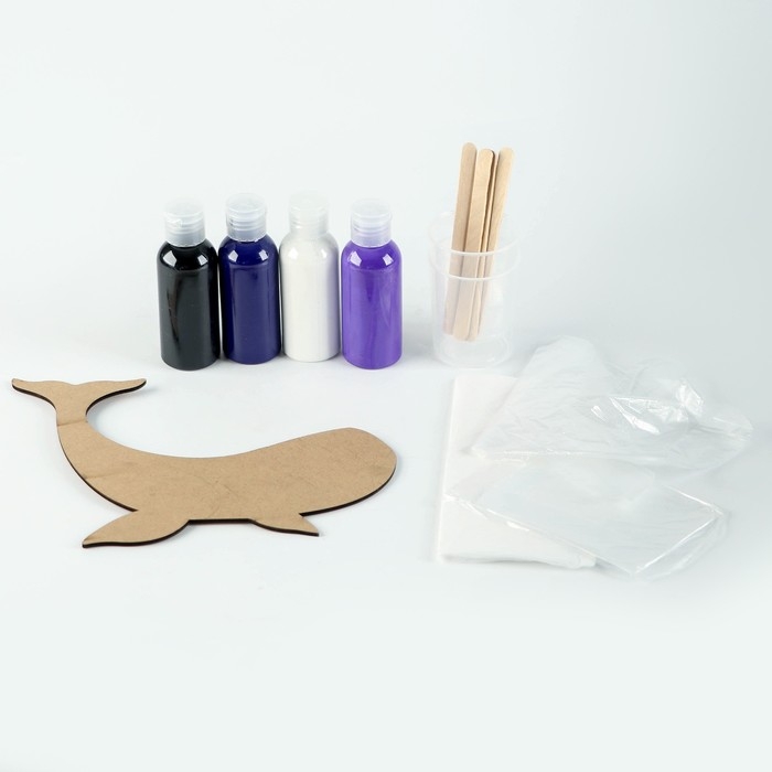 Набор для творчества. Флюид арт. Рисование акрилом &laquo;Таинственный кит&raquo;