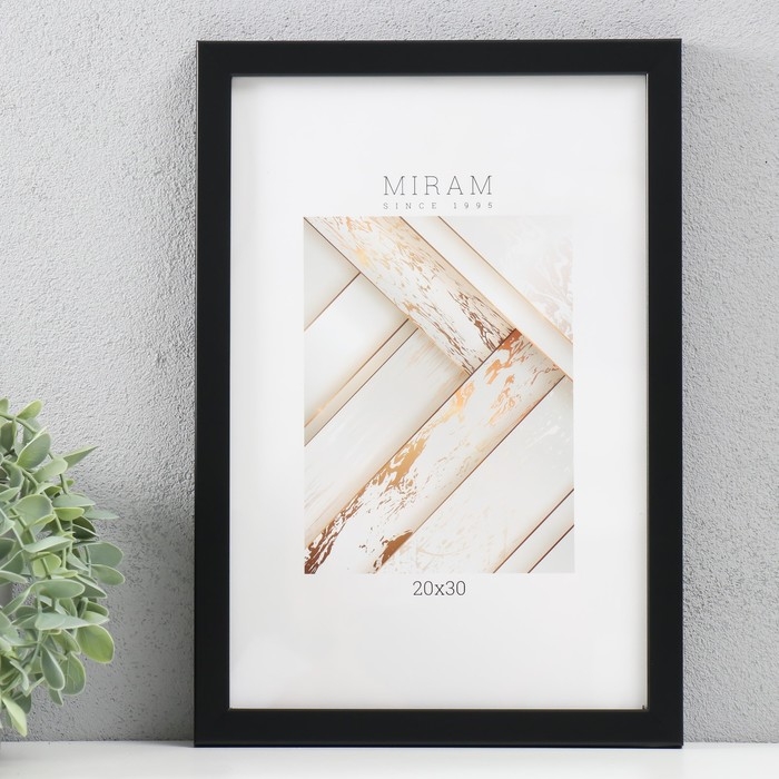 Фоторамка пластик Фоторамка пластик "МИРАМ" 20х30 см, 641877-8, чёрный (пластиковый экран)