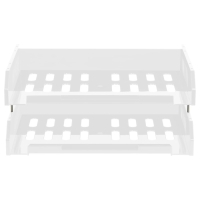 Набор лотков для бумаг горизонтальный Стамм "Сити", набор 2 штуки, на металлических стержнях, белый Набор лотков для бумаг горизонтальный Стамм "Сити", набор 2 штуки, на металлических стержнях, белый