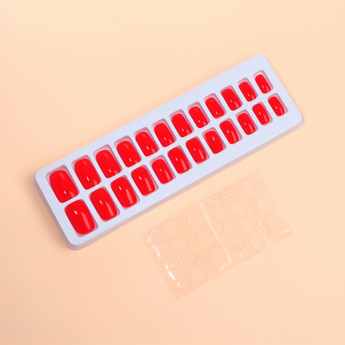 Накладные ногти «Закат», 24 шт, с клеевыми пластинами, форма мягкий квадрат, красные Накладные ногти «Закат», 24 шт, с клеевыми пластинами, форма мягкий квадрат, красные