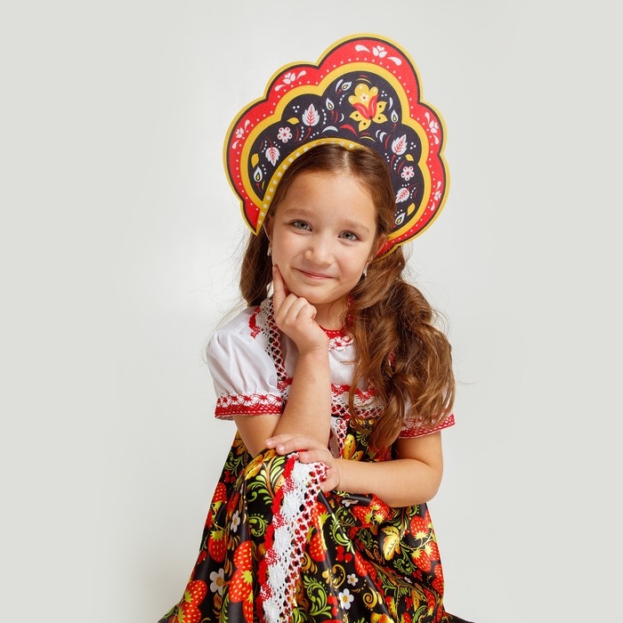 Карнавальный кокошник &laquo;Русская красавица&raquo; из фетра, с нанесением