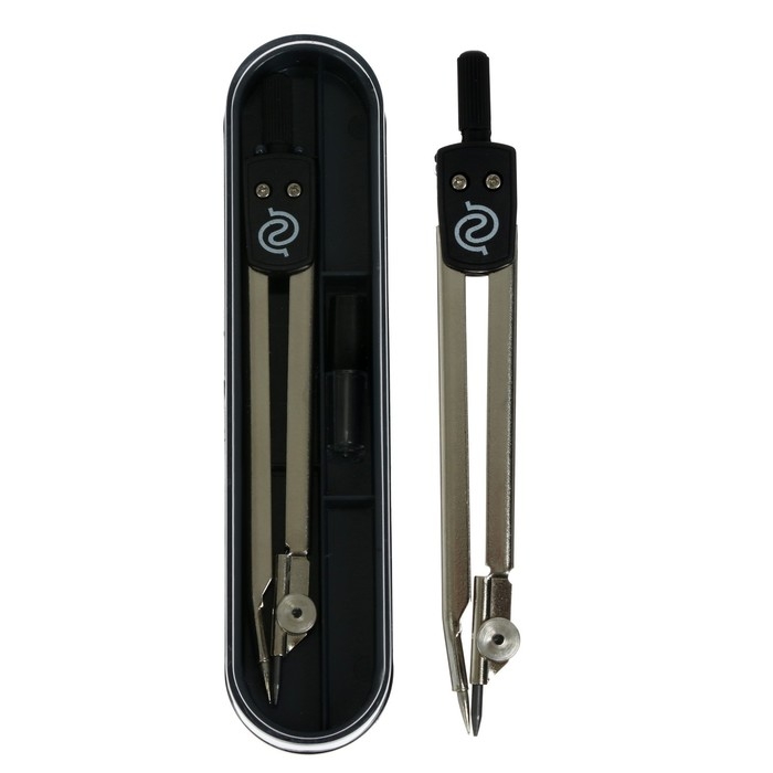 Циркуль металлический + грифели GLOBUS Junior, в футляре Циркуль металлический + грифели GLOBUS Junior, в футляре