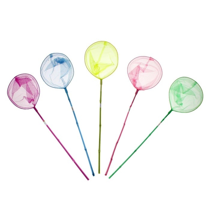 Сачок детский, бамбуковая ручка 58 см, d=24 см, цвета МИКС Сачок детский, бамбуковая ручка 58 см, d=24 см, цвета МИКС