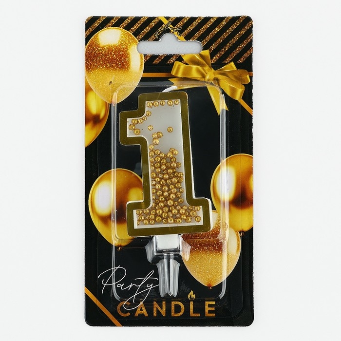 Свеча для торта, цифра с шейкером «1» , 9,5 х 4 см Свеча для торта, цифра с шейкером «1» , 9,5 х 4 см