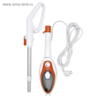 Паровая швабра Kitfort KT-1004-3, 1500 Вт, 350 мл, шнур 4.8 м, бело-оранжевая