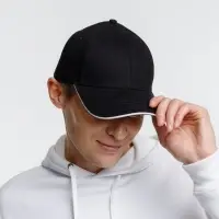 Бейсболка Spiker, черная с белым