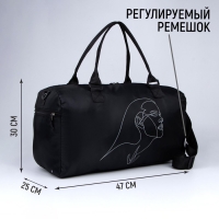 Сумка женская спортивная One line на молнии, отдел из ПВХ, отдел для обуви, наружный карман, цвет чёрный Сумка женская спортивная One line на молнии, отдел из ПВХ, отдел для обуви, наружный карман, цвет чёрный