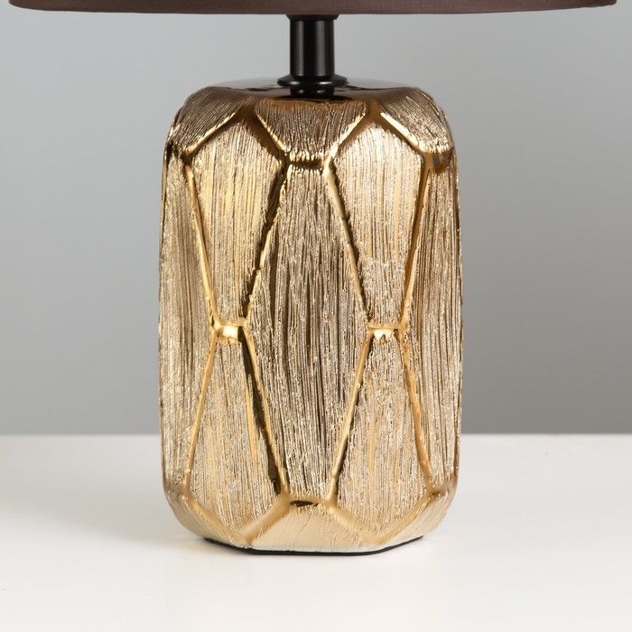 Настольная лампа "Анде" Е14 40Вт шоколадно-золотистый 20х20х33 см RISALUX