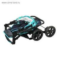 Коляска-трансформер &laquo;Гном&raquo;, пластиковые колёса, оттенки бирюзового, рисунок МИКС