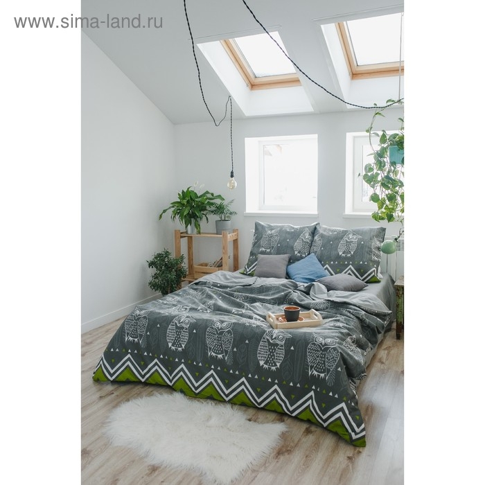 Постельное бельё "Этель" 1.5 сп Ушастые совы (вид 1) 143 х 215 см,150 х 214 см, 70 х 70 - 2 шт