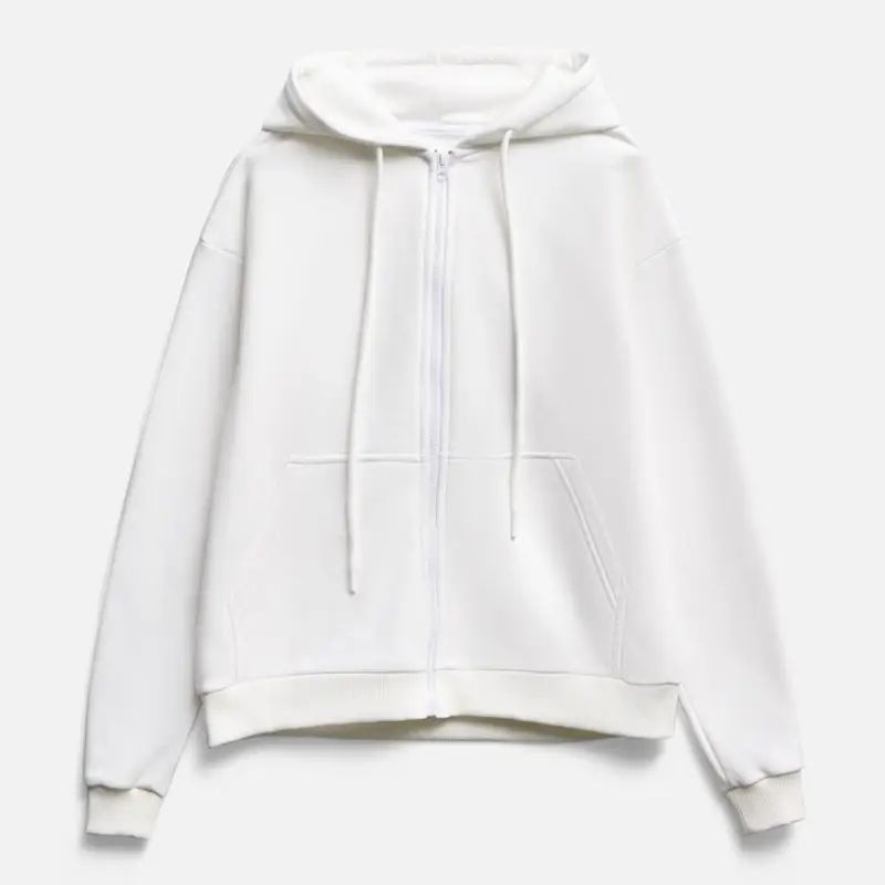 Толстовка унисекс оверсайз на молнии Zippy Terry, белая, размер XS/S