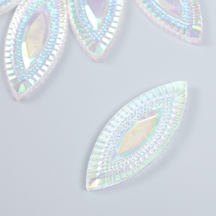 Декор для творчества пластик "Глаз" голография белый набор 6 шт 2х5 см