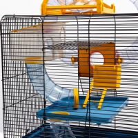Клетка для грызунов трехярусная с лабиринтом и колесом, 39 x 29 х 64 см, микс цветов Клетка для грызунов трехярусная с лабиринтом и колесом, 39 x 29 х 64 см, микс цветов