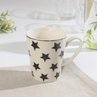 Кружка фарфоровая Доляна «Звёзды», 350 мл, цвет белый Кружка фарфоровая Доляна «Звёзды», 350 мл, цвет белый