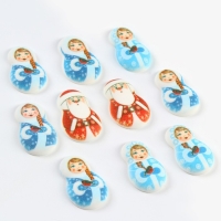 Новый год! Посыпка медальоны сахарная с картинкой микс: «Дед Мороз и Снегурочка», для декора капкейков, торта, напитков, 20 гр Новый год! Посыпка медальоны сахарная с картинкой микс: «Дед Мороз и Снегурочка», для декора капкейков, торта, напитков, 20 гр