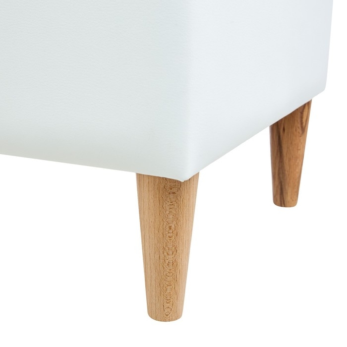 Пуф Эби, 400х400х420, Кожзам белый