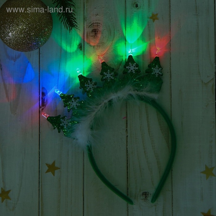 Карнавальный ободок «Ёлочки», световой Карнавальный ободок «Ёлочки», световой