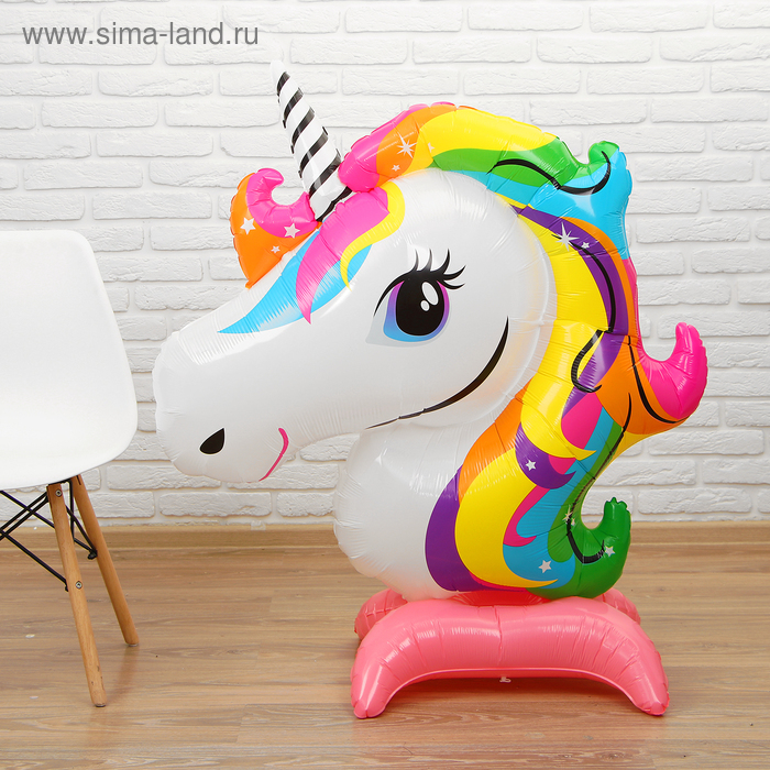 Шар фольгированный 57" &laquo;Единорог&raquo;, на ножках, под воздух