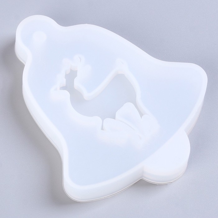 Форма силиконовая универсальная, подвеска «Колокольчик с оленем» Форма силиконовая универсальная, подвеска «Колокольчик с оленем»