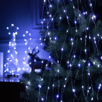 Гирлянда «Конский хвост» 20 нитей по 2 м, IP20, серебристая нить, 400 LED, свечение белое, 12 В Гирлянда «Конский хвост» 20 нитей по 2 м, IP20, серебристая нить, 400 LED, свечение белое, 12 В