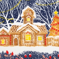 Полотенце новогоднее DomoVita &laquo;Полночь&raquo;, рогожка 170г/м&sup2;, размер 50х70 см 100% хлопок