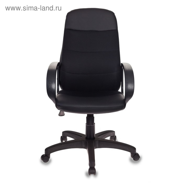 Кресло руководителя  Бюрократ, черный,  экокожа/сетка, CH-808AXSN/LBL+TW-11