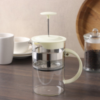 Чайник заварочный френч - пресс Доляна &laquo;Гарсон&raquo;, 800 мл, стекло, цвет молочный