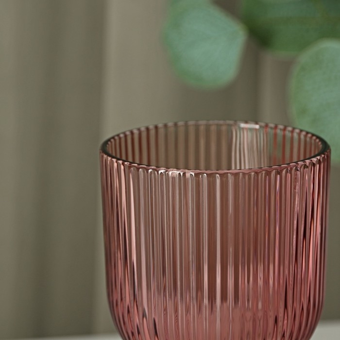 Бокал для вина стеклянный Magistro &laquo;Грани&raquo;, 250 мл, 8&times;14,5 см, цвет сиреневый