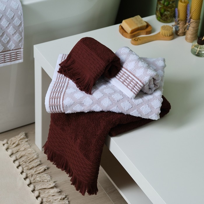 Полотенце махровое LoveLife &laquo;Аморе&raquo; 30х50 см, коричневый, 100% хлопок, 450 гр/м2