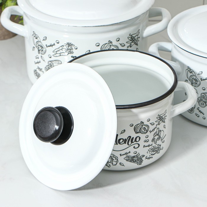 Набор кастрюль &laquo;Меню&raquo;, 3 предмета: 2 л, 3 л, 4 л