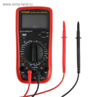 Мультиметр ТУНДРА, VC9208N, ACV/DCV, ACA/DCA, 200-200M&Omega;, 200nF-200mF, -20-1000&deg;C, 200 kHz