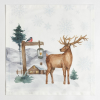 Набор новогодних салфеток Этель &laquo;Forest animals&raquo;, 40х40см - 4 шт, хлопок, саржа