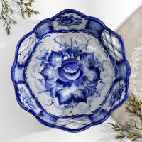 Сухарница &laquo;Уют&raquo;, 20&times;20&times;10 см, гжель