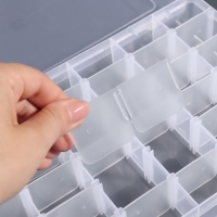 Органайзер для декора, передвижные ячейки, 36 ячеек, 27,3 &times; 17,5 &times; 4,5 см, цвет прозрачный