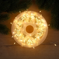 Гирлянда «Мишура» 20 м роса, IP44, серебристая нить, 600 LED, 8 режимов, свечение тёплое белое, 18 В Гирлянда «Мишура» 20 м роса, IP44, серебристая нить, 600 LED, 8 режимов, свечение тёплое белое, 18 В