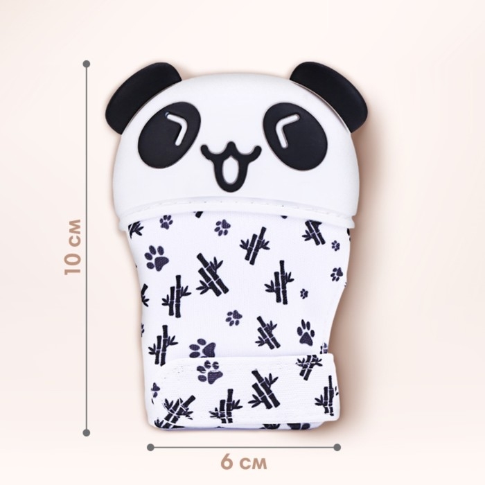 Прорезыватель рукавичка «Панда», на липучке, Крошка Я Прорезыватель рукавичка «Панда», на липучке, Крошка Я
