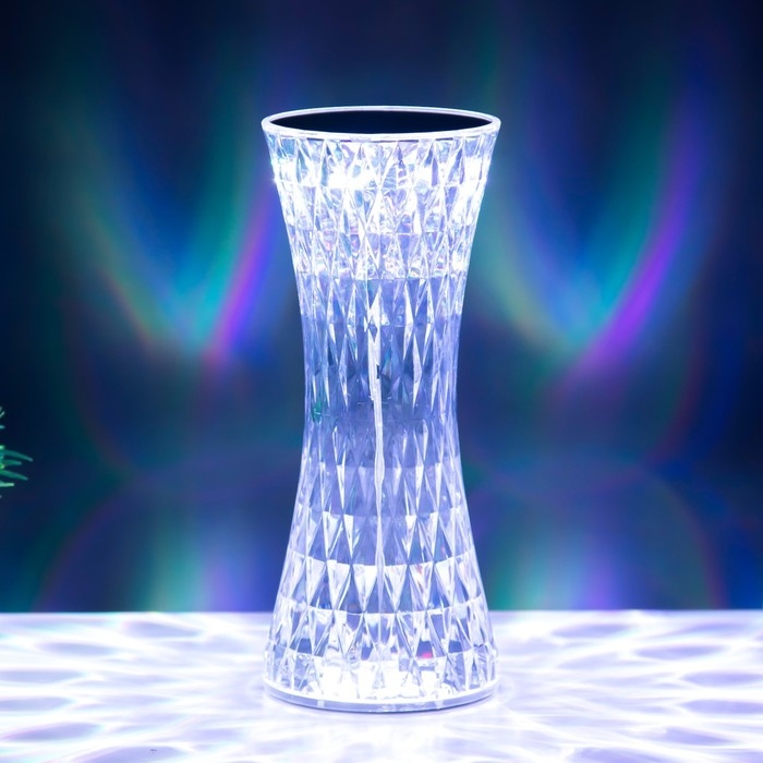 Настольная лампа с ПДУ "Кристалл" LED 16 цветов RGB сенсорная USB 8x8x19 см RISALUX